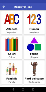 اسکرین شات 1 برنامه Italian for kids