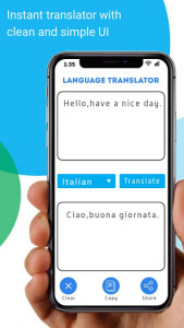 اسکرین شات برنامه Free Language Translator - Text, Voice, Picture 1