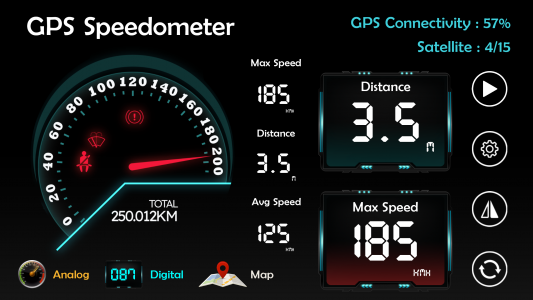 اسکرین شات برنامه GPS Speedometer HUD Odometer 4