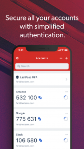 اسکرین شات برنامه LastPass Authenticator 1