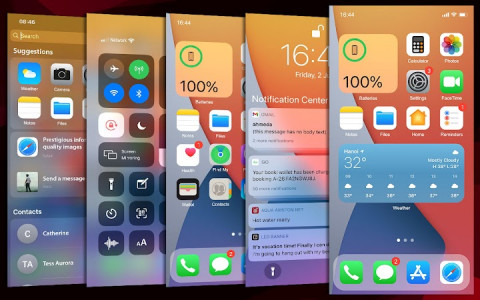 اسکرین شات برنامه Launcher iOS 15 2