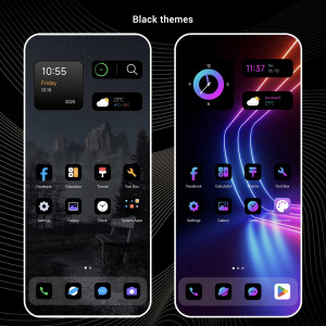 اسکرین شات 2 برنامه Black OS Launcher