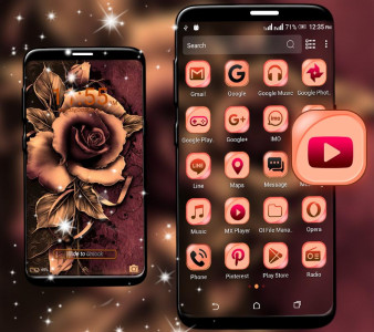 اسکرین شات برنامه Artistic Rose Launcher Theme 4