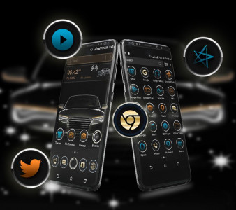 اسکرین شات 4 برنامه Black Car Launcher Theme