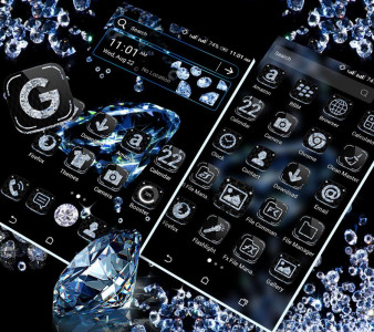 اسکرین شات برنامه Black Diamond Launcher Theme 3