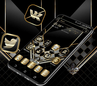 اسکرین شات 1 برنامه Black Luxury Gold Theme