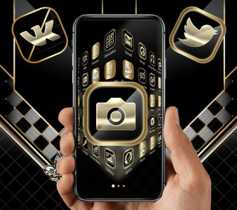 اسکرین شات 3 برنامه Black Luxury Gold Theme