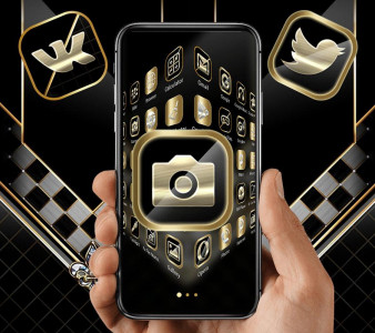 اسکرین شات برنامه Black Luxury Gold Theme 3