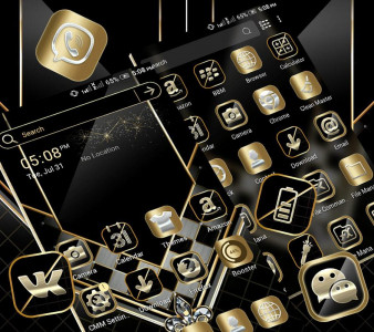 اسکرین شات برنامه Black Luxury Gold Theme 4