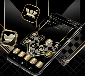 اسکرین شات برنامه Black Luxury Gold Theme 1