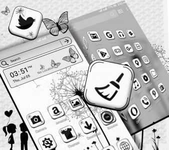 اسکرین شات 4 برنامه Black And White Launcher Theme