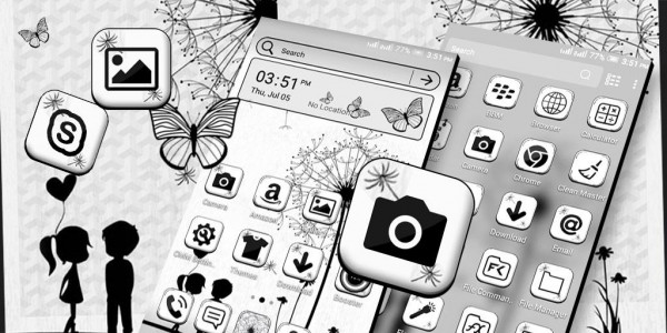 اسکرین شات برنامه Black And White Launcher Theme 2