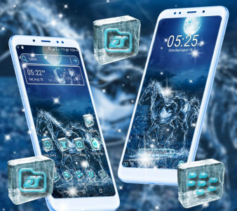 اسکرین شات برنامه Blue Ice Horse Launcher Theme 1