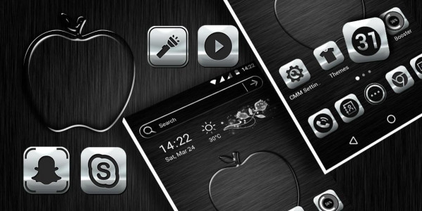 اسکرین شات برنامه Crystal Silver Launcher Theme 2