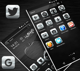 اسکرین شات برنامه Crystal Silver Launcher Theme 1