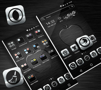 اسکرین شات برنامه Crystal Silver Launcher Theme 3