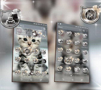 اسکرین شات برنامه Cute Cat Launcher Theme 2