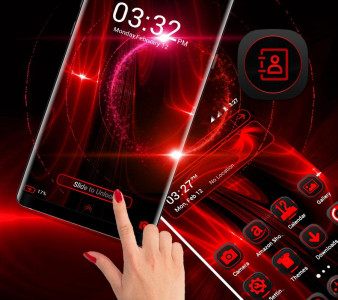 اسکرین شات برنامه Dark Red Launcher Theme 5