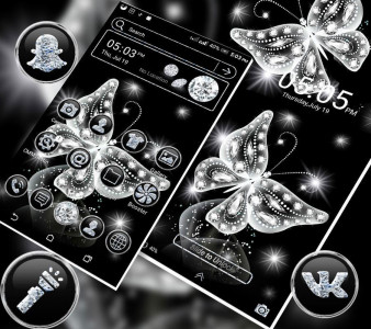 اسکرین شات برنامه Glassy Butterfly LauncherTheme 1