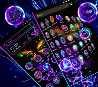 اسکرین شات برنامه Glow Butterfly Launcher Theme 2