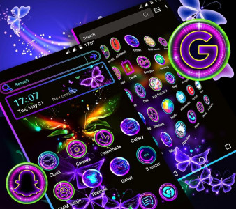 اسکرین شات برنامه Glow Butterfly Launcher Theme 4