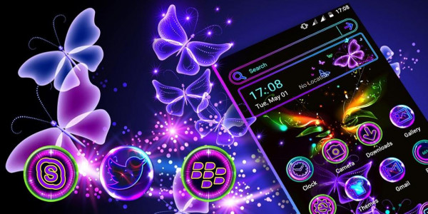 اسکرین شات برنامه Glow Butterfly Launcher Theme 3