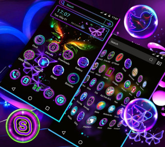 اسکرین شات برنامه Glow Butterfly Launcher Theme 6