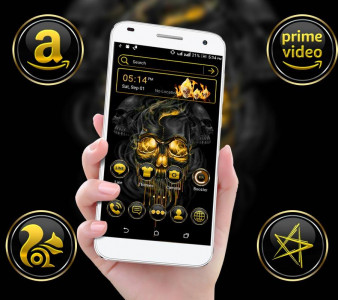 اسکرین شات برنامه Gold Skull Launcher Theme 1