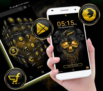 اسکرین شات برنامه Gold Skull Launcher Theme 4