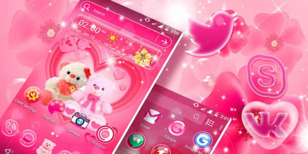 اسکرین شات برنامه Love Bear Launcher Theme 1