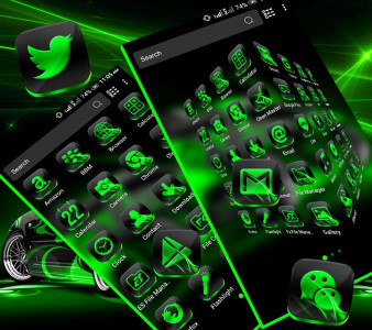 اسکرین شات برنامه Neon Green Car Launcher Theme 1