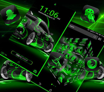 اسکرین شات برنامه Neon Green Car Launcher Theme 6