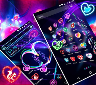 اسکرین شات برنامه Neon Heart Launcher Theme 2