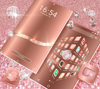 اسکرین شات برنامه Rose Gold Launcher Theme 6