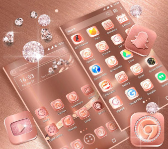 اسکرین شات 2 برنامه Rose Gold Launcher Theme