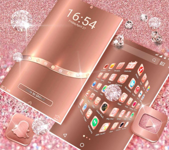 اسکرین شات 6 برنامه Rose Gold Launcher Theme