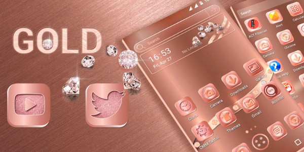 اسکرین شات برنامه Rose Gold Launcher Theme 1