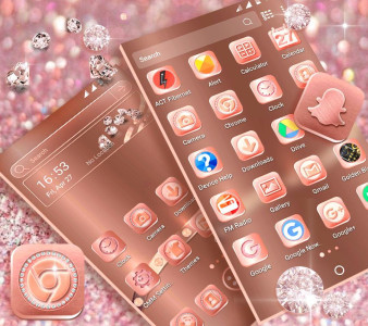 اسکرین شات 3 برنامه Rose Gold Launcher Theme