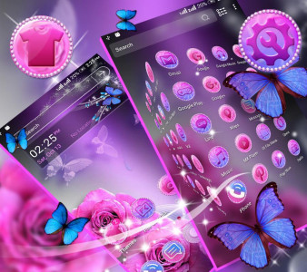 اسکرین شات برنامه Pink Rose Launcher Theme 3