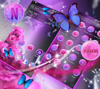 اسکرین شات برنامه Pink Rose Launcher Theme 1