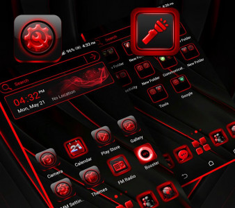 اسکرین شات 4 برنامه Red Black Launcher Theme