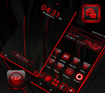 اسکرین شات برنامه Red Black Launcher Theme 6
