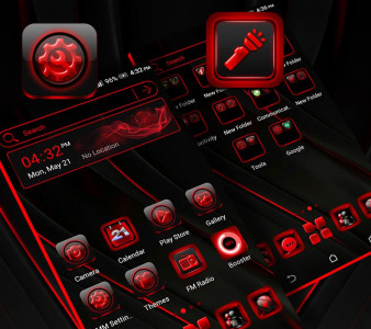 اسکرین شات برنامه Red Black Launcher Theme 4