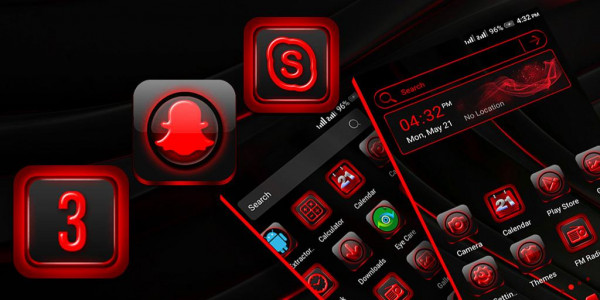 اسکرین شات برنامه Red Black Launcher Theme 1