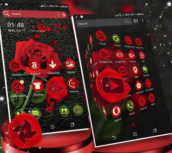 اسکرین شات 5 برنامه Rose in Black Launcher Theme