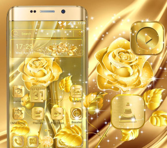 اسکرین شات 1 برنامه Golden Rose Launcher Theme
