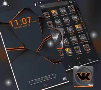 اسکرین شات برنامه Simple Black Launcher Theme 1