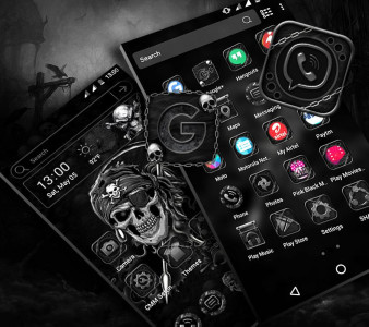 اسکرین شات 1 برنامه Skull Devil Launcher Theme