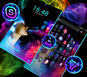 اسکرین شات برنامه Smoke Colors Launcher Theme 6