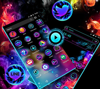 اسکرین شات 2 برنامه Smoke Colors Launcher Theme